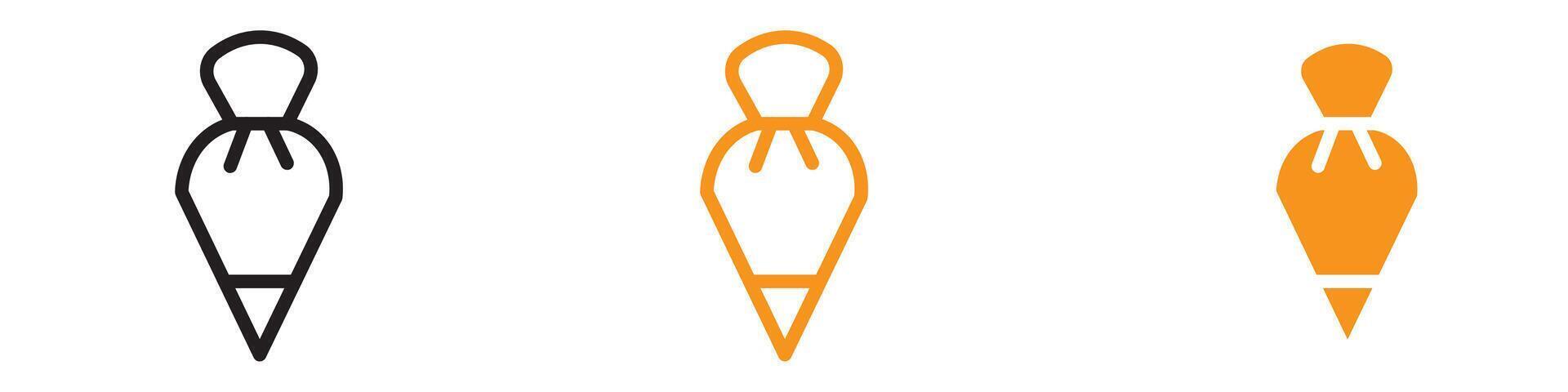 Pastry Bag Icon Set Baking Tool Illustrations for Culinary and Dessert Projects vector