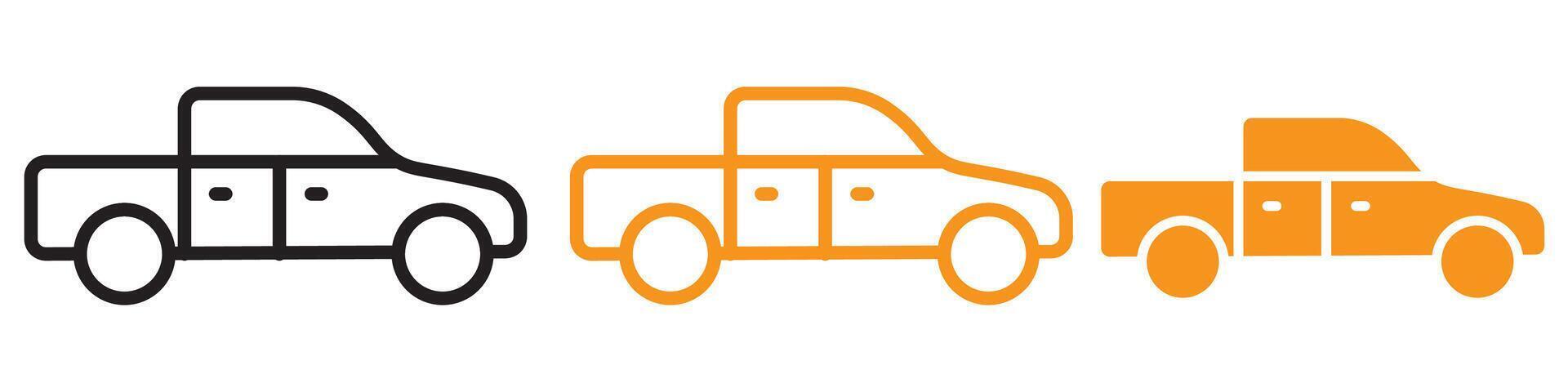 Pickup Truck Icon Set Vehicle Illustrations for Transport and Automotive Projects vector
