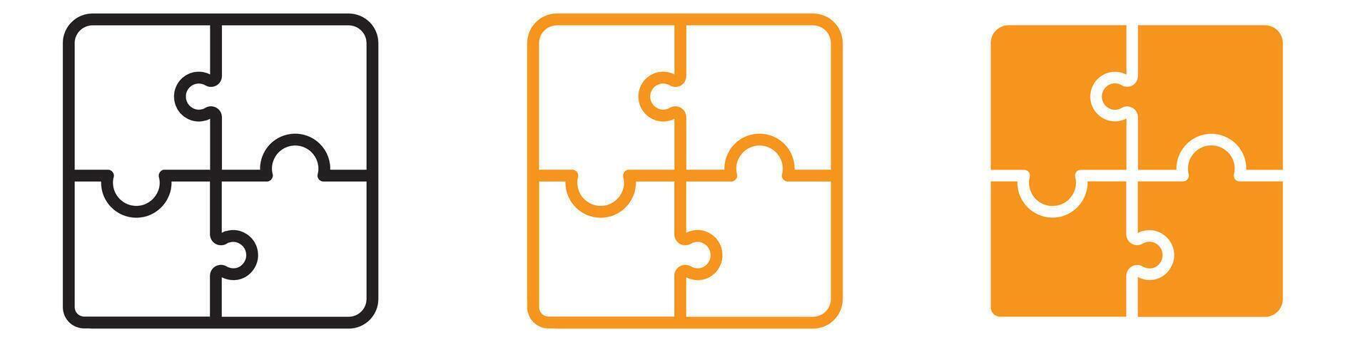 Puzzle Icon Set Problem Solving Illustrations for Games and Educational Projects vector