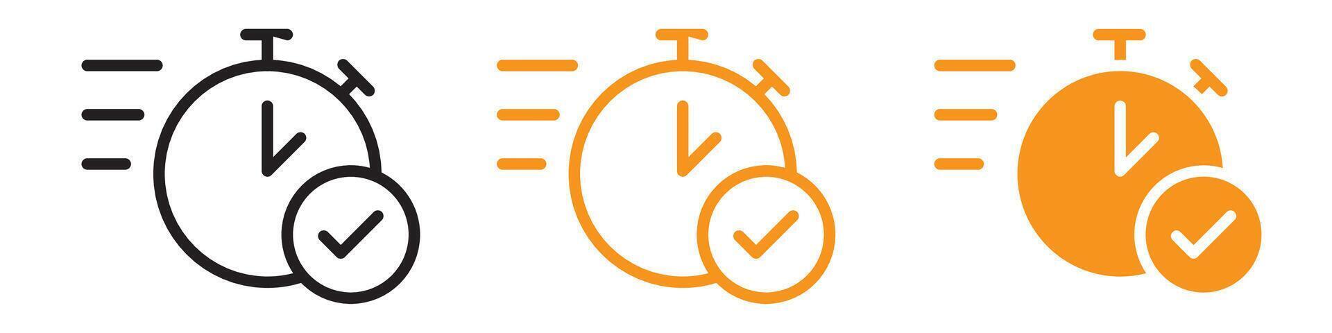 Quick Approval Icon Set Fast Verification Illustrations for Business and Finance vector