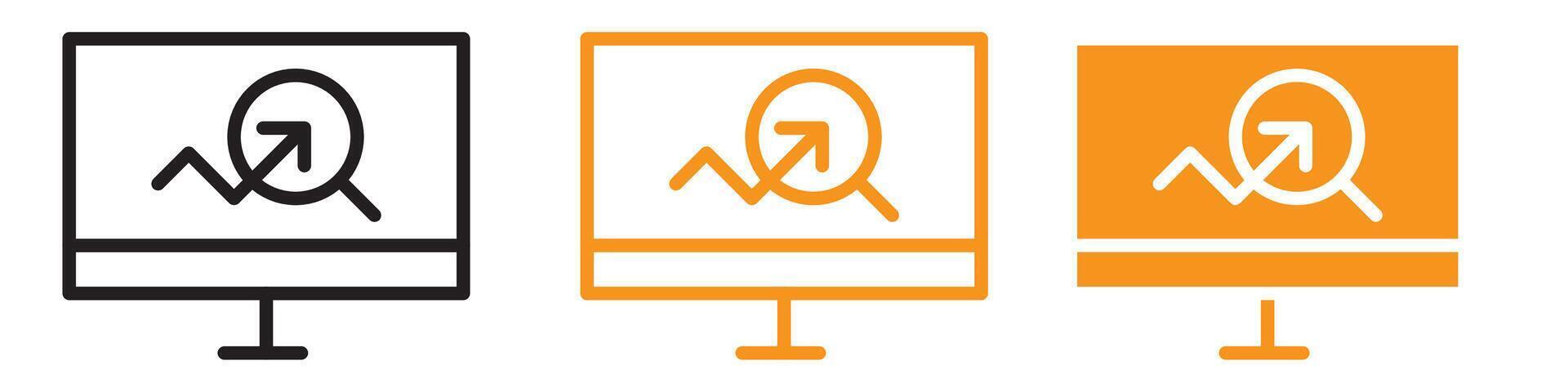 Researching Information Online Icon Set Internet Research Illustrations for Education and Work vector
