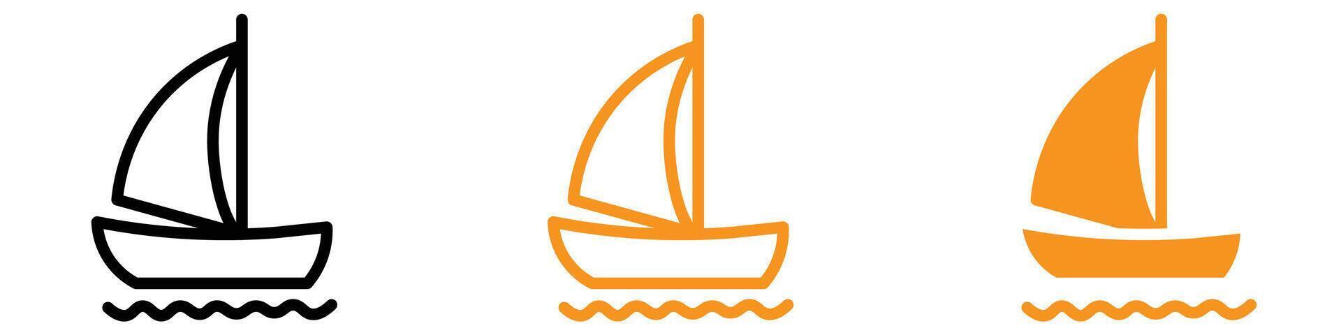 Sailboat Icon Set Marine and Sailing Illustrations for Water Sports and Recreation vector