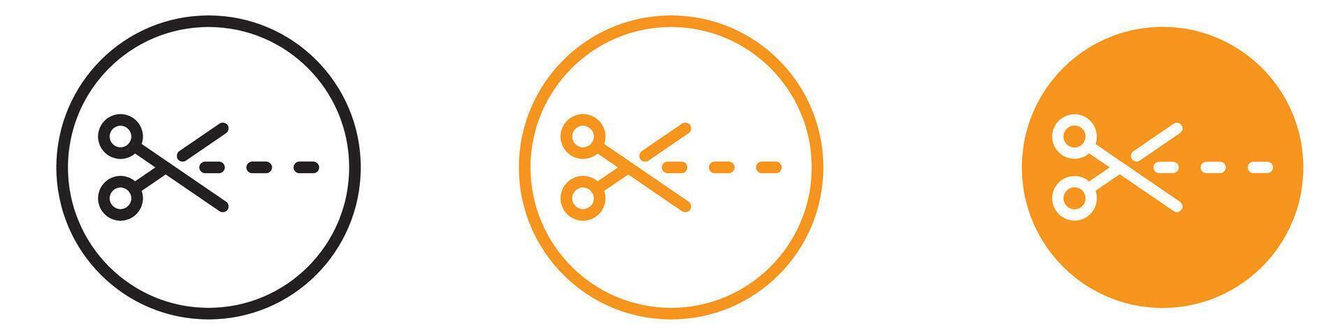 Scissors Trim Cut Icon Set Cutting Tool Illustrations for Craft and Office Projects vector
