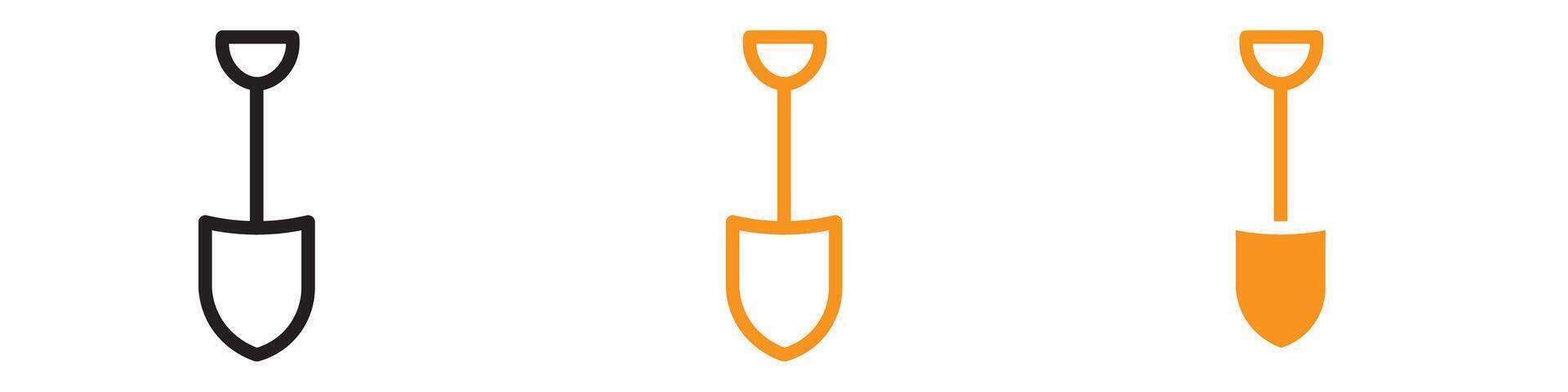 Short Spade Icon Set Gardening Tool Illustrations for Horticulture and Landscaping vector
