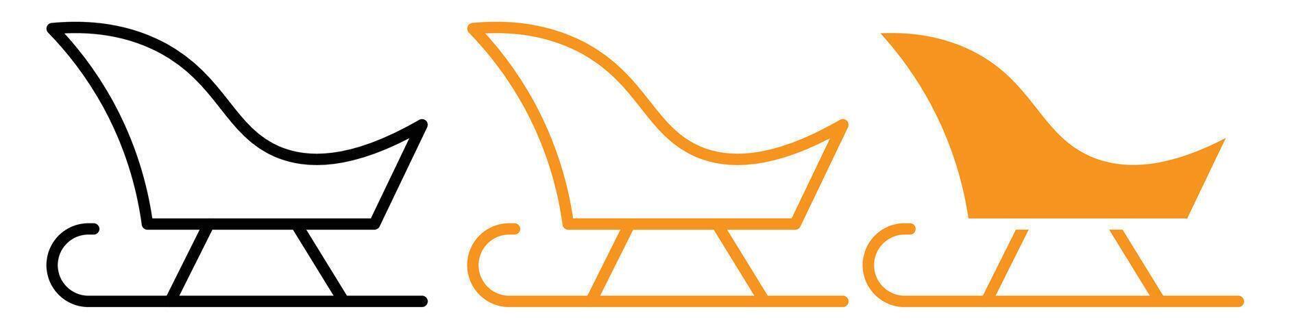Sled Icon Set Winter Sport Illustrations for Recreation and Outdoor Activities vector