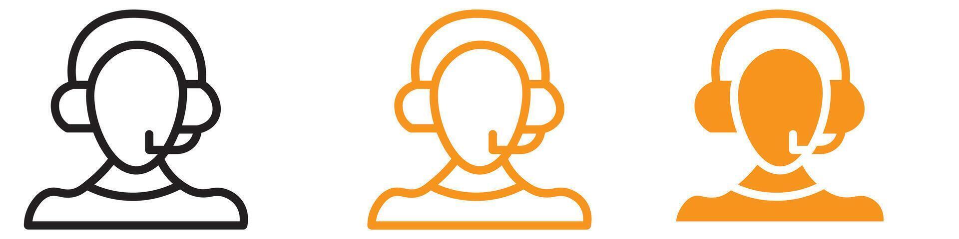 Support Call Service Icon Set Customer Assistance Illustrations for Communication vector