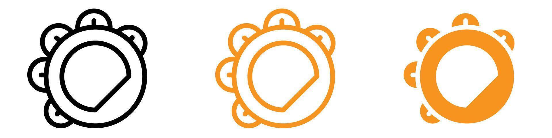 Tambourine Icon Set Musical Instrument Illustrations for Performance and Entertainment vector