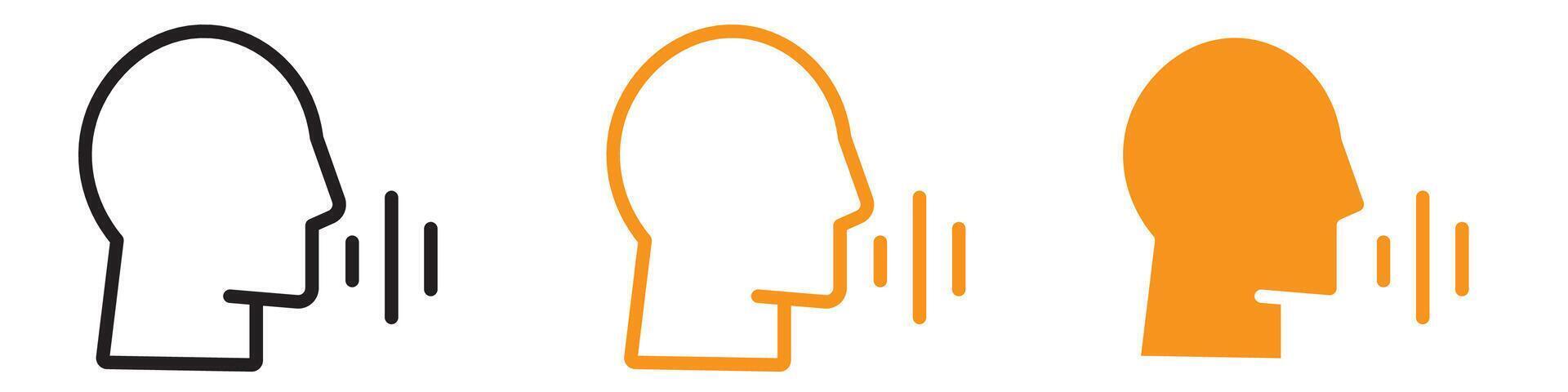 Voice Recognition Icon Set Speech Technology Illustrations for AI and Software vector