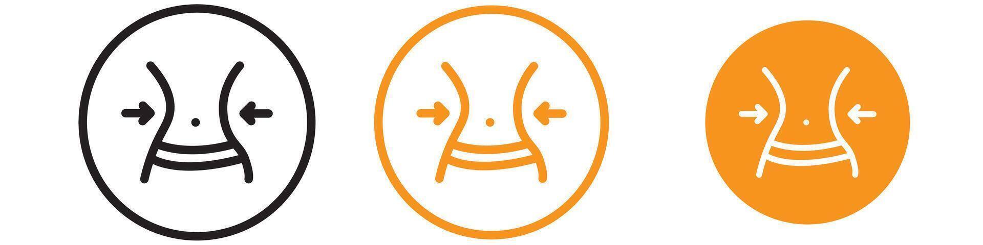 Weight Loss Icon Set Slimming Illustrations for Health and Fitness Projects vector