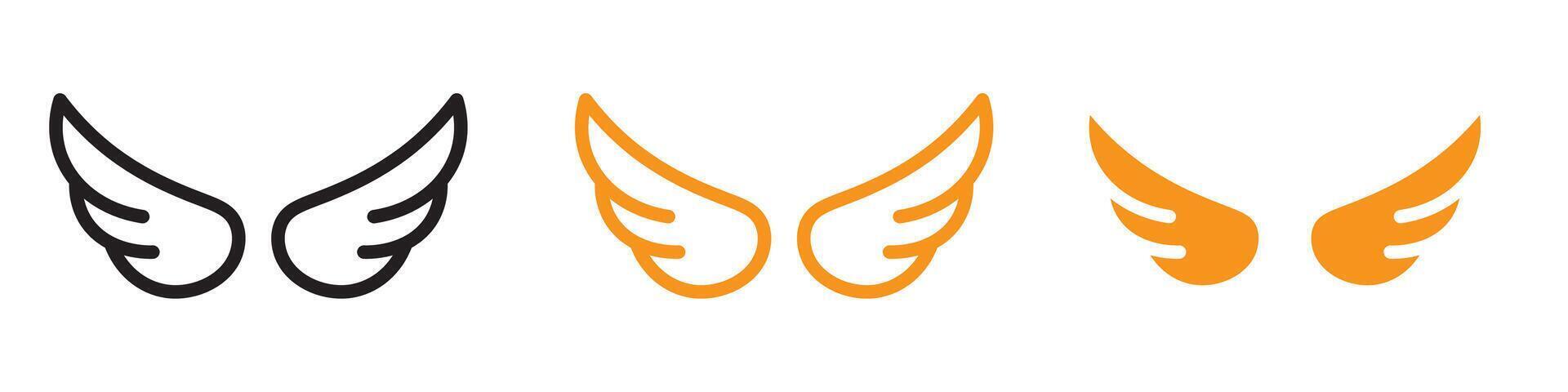 Wings Icon Set Flight Illustrations for Aviation and Fantasy Projects vector