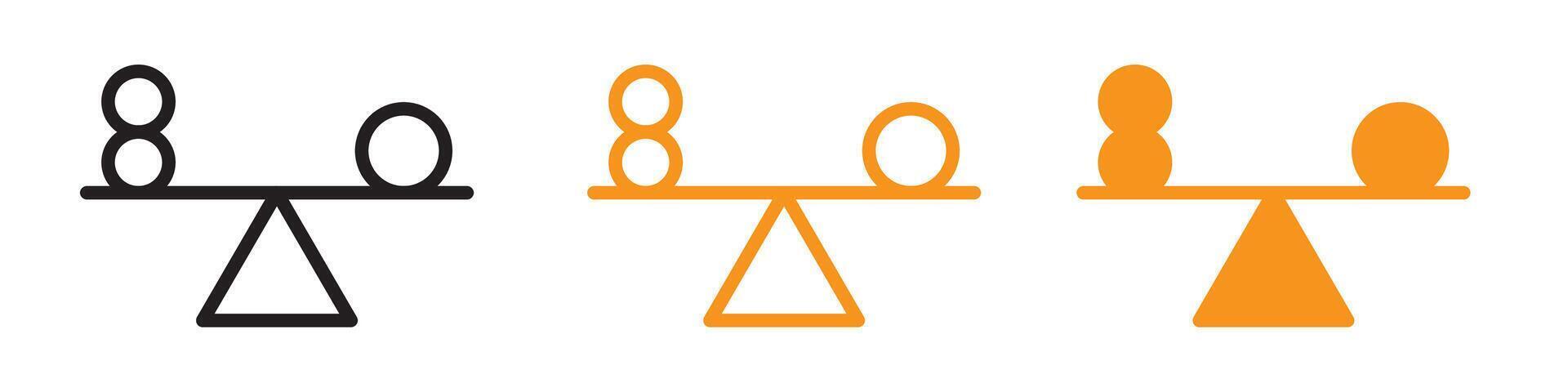 Balancing Act Icon Set Equilibrium and Stability Symbols for Fitness and Yoga vector
