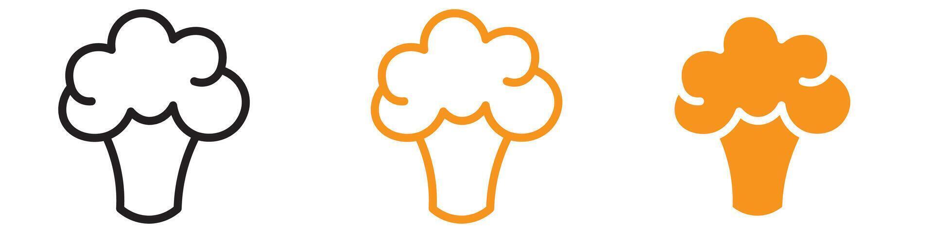 Fresh Broccoli Icon Set Nutritious Vegetable Illustrations for Healthy Eating Projects vector
