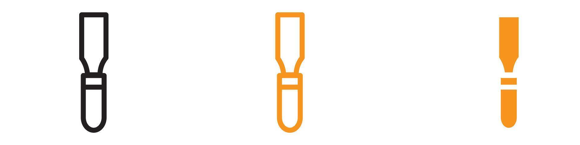 Chisel Icon Set Craftsmanship and Tool Illustrations for Woodworking and Sculpture vector