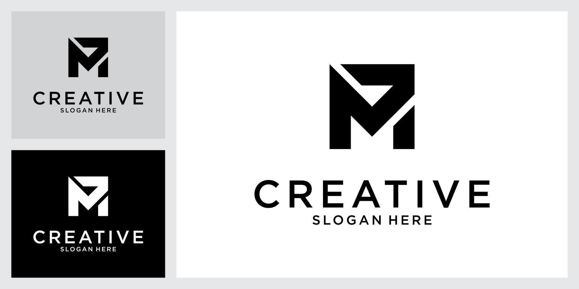 MP or PM initial letter logo design vector