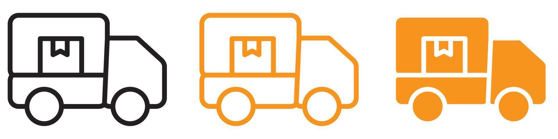 Delivery Truck Icon Set Logistics and Shipping Illustrations for Transportation Projects vector
