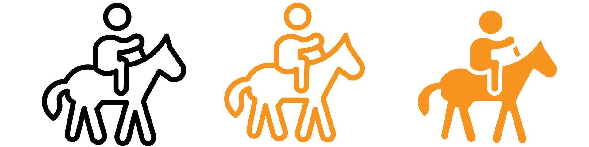 Horse Ride Icon Set Equestrian Illustrations for Sports and Recreation vector