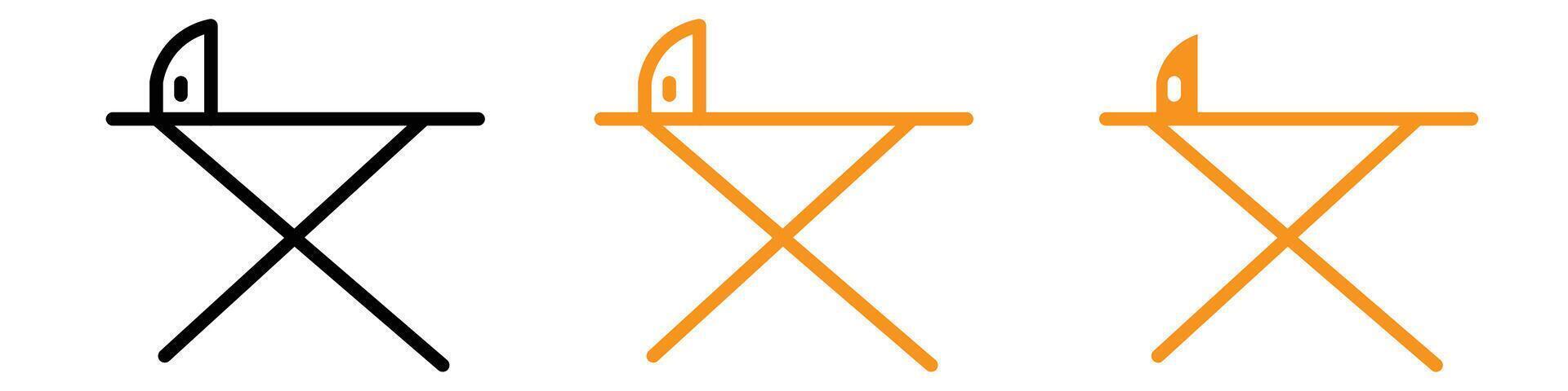 Ironing Table Icon Set Household Appliance Illustrations for Laundry and Home Care vector