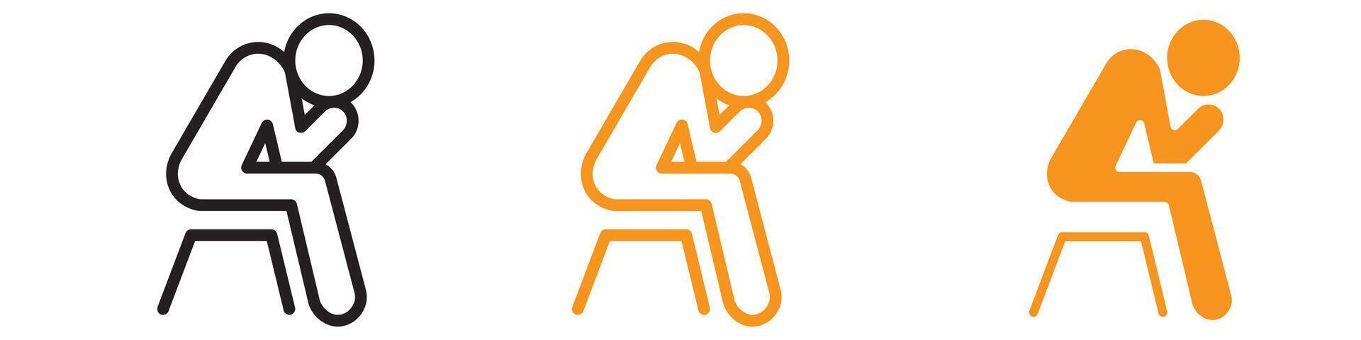 Helpless Human Icon Set Despair and Assistance Illustrations for Social Awareness vector