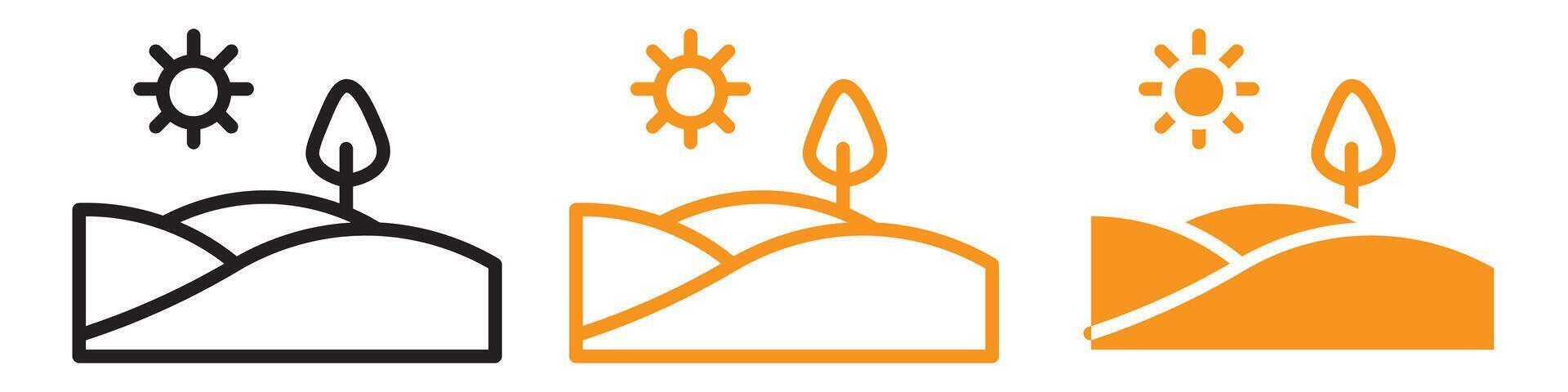 Hills Icon Set Landscape Illustrations for Nature and Environment Projects vector