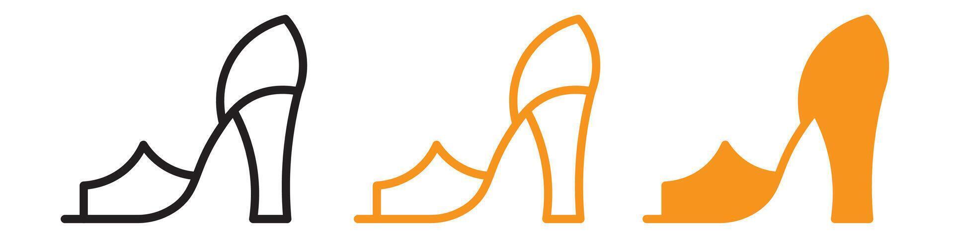 Leather Shoes Heel Icon Set Fashion and Footwear Illustrations for Apparel and Accessories vector