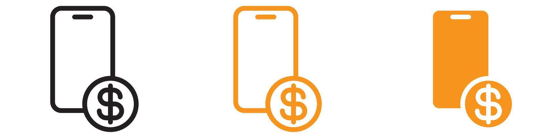Mobile Payment Icon Set Digital Transaction Illustrations for Finance and E-commerce vector