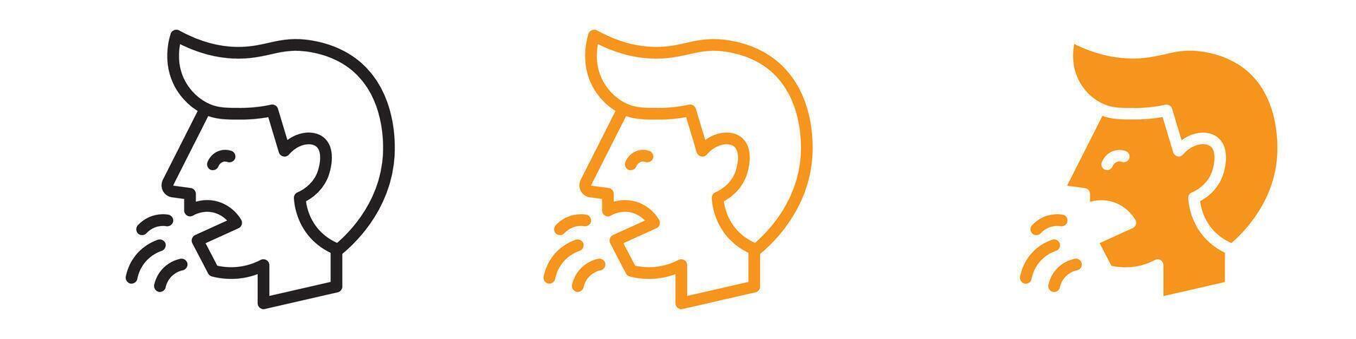 Man Coughs Icon Set Health and Illness Illustrations for Medical and Awareness Projects vector