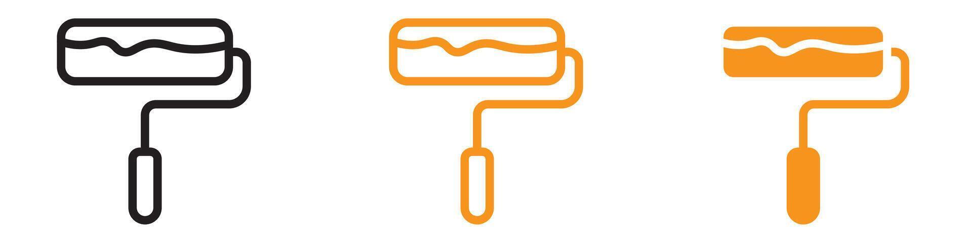 Paint Roller Icon Set Decorating Tool Illustrations for Home Renovation Projects vector