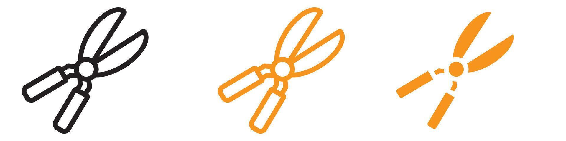 Pruner Icon Set Gardening Tool Illustrations for Horticulture and Landscaping vector
