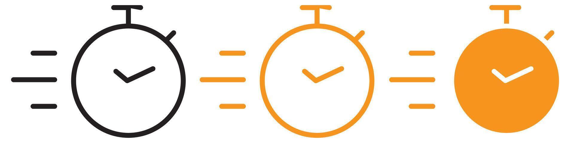 Quick Response Icon Set Immediate Action Illustrations for Communication and Service vector