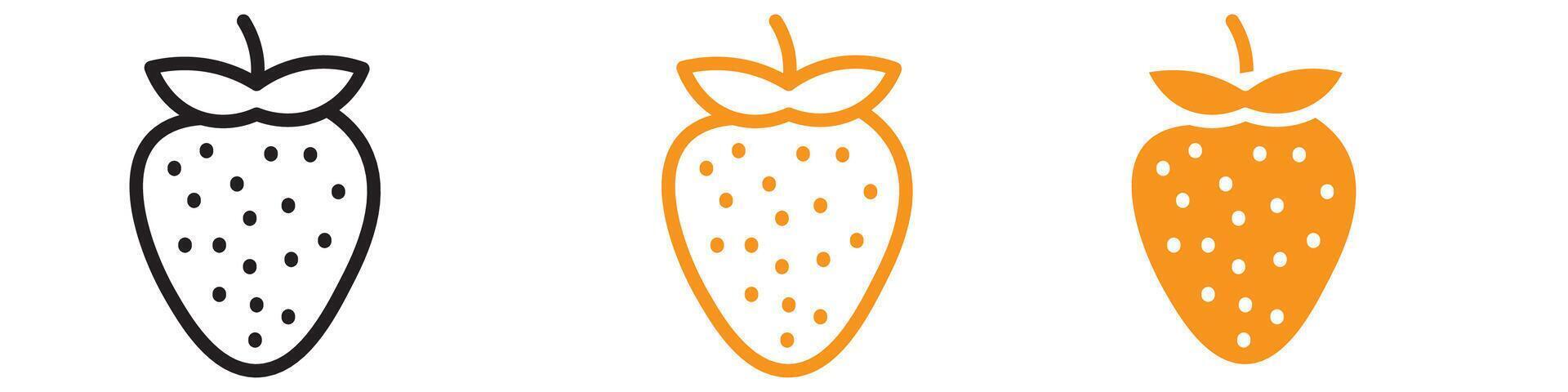 Strawberry Icon Set Fruit Illustrations for Food and Nutrition Projects vector