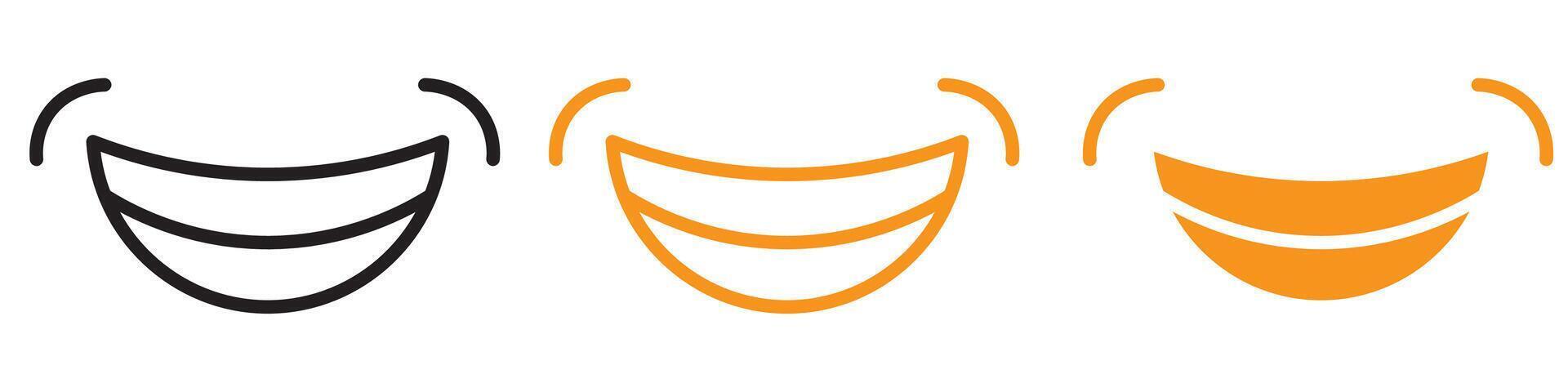 Smile with Teeth Icon Set Happy Expression Illustrations for Emoticons and Communication vector
