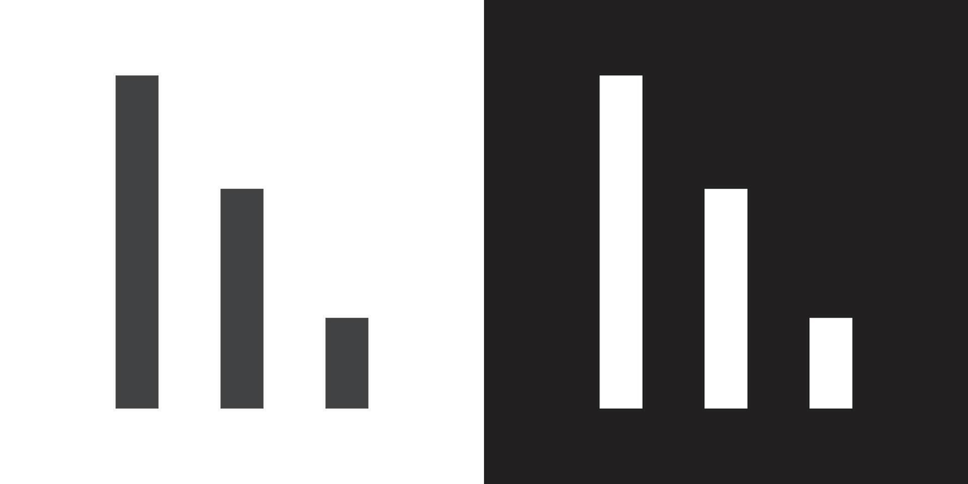 Chart icon Flat set in black and white color outline vector