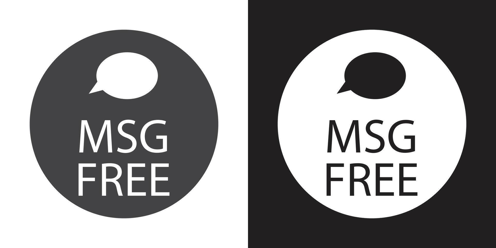 Msg free icon Flat set in black and white color outline vector