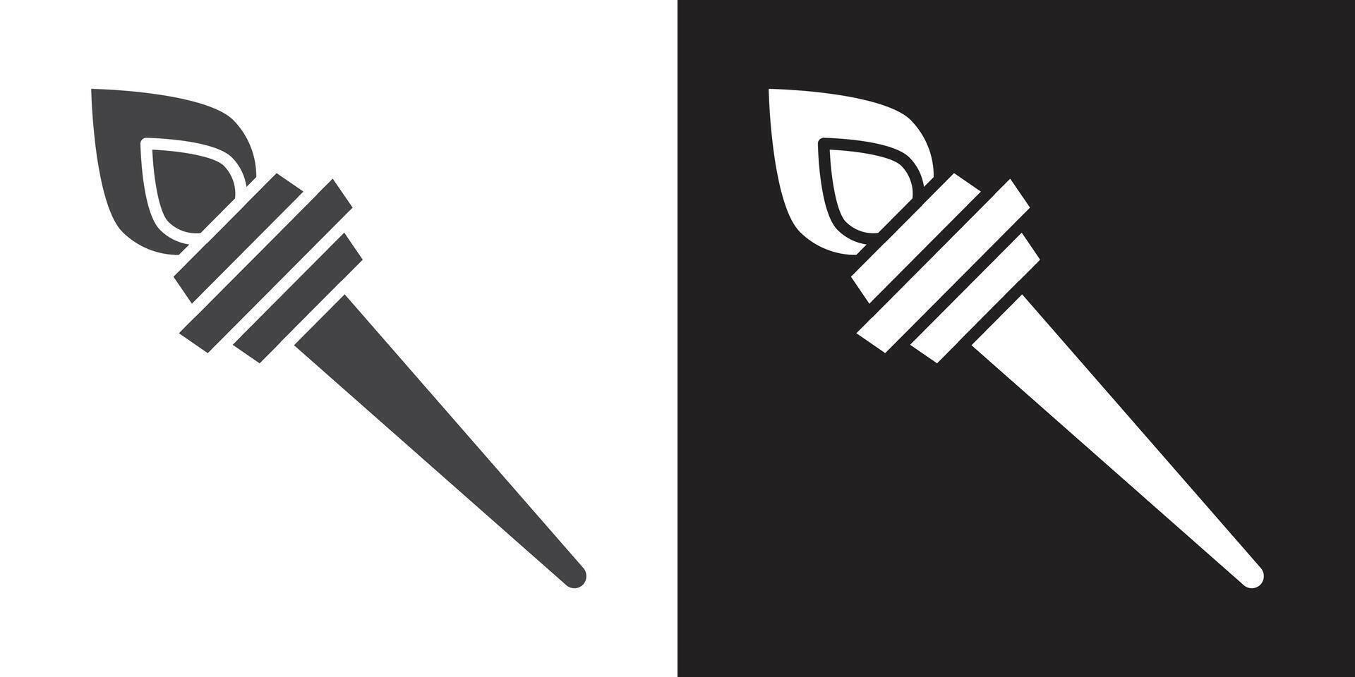 Torch flame icon vector
