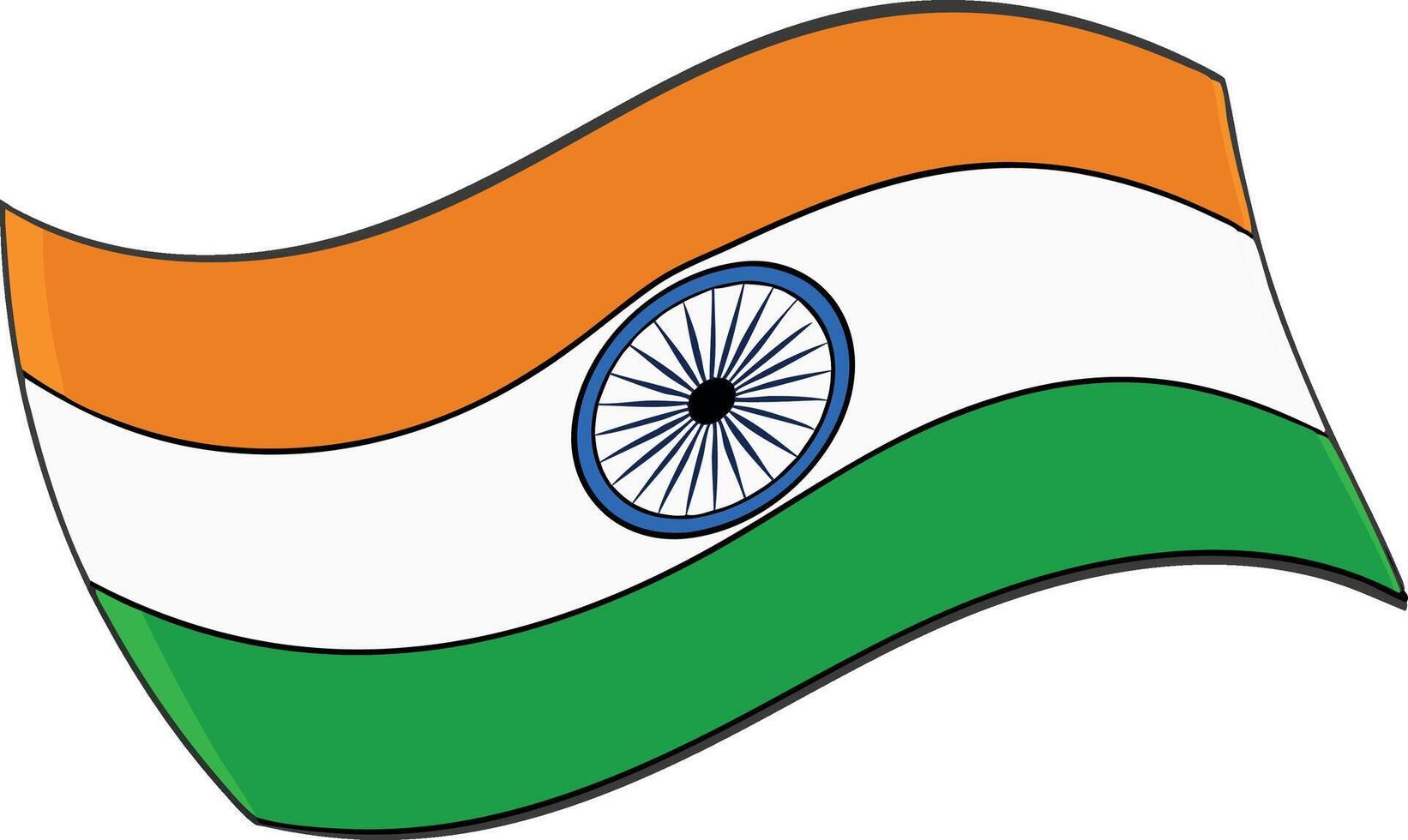 Indian Tricolor flag illustration for Independence Day 15th August Happy Independence Day of India vector