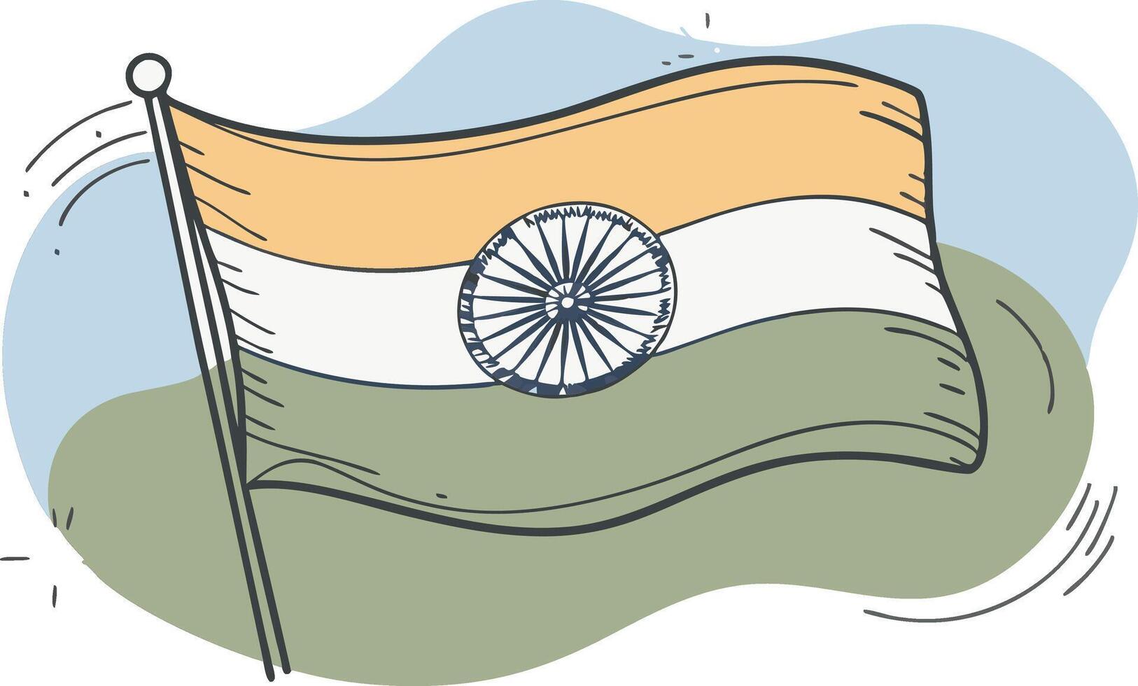 Indian Tricolor flag illustration for Independence Day 15th August Happy Independence Day of India vector
