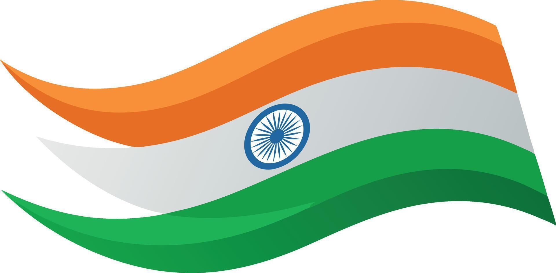 Indian Tricolor flag illustration for Independence Day 15th August Happy Independence Day of India vector