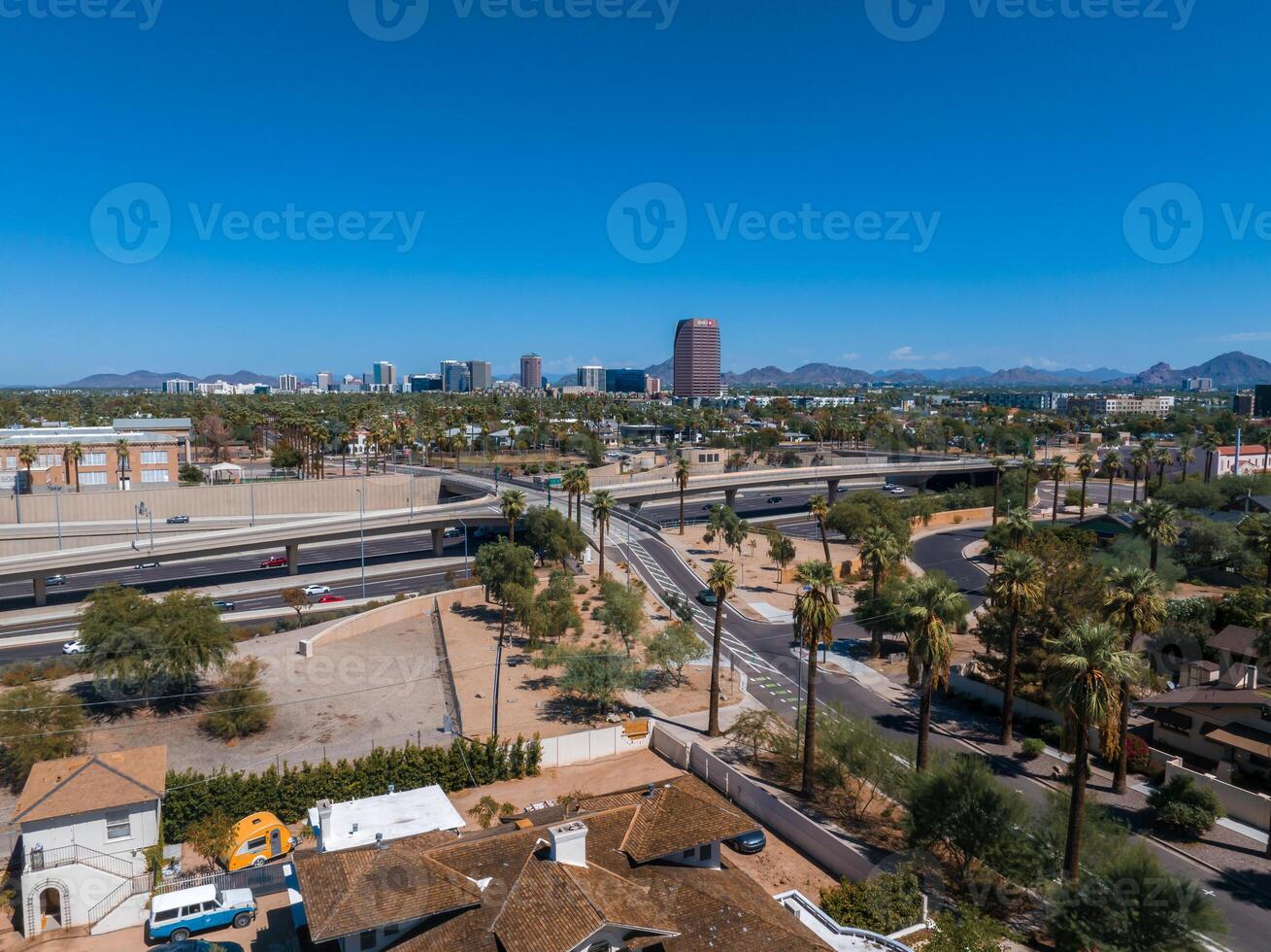 Phoenix city downtown skyline cityscape of Arizona in USA. photo