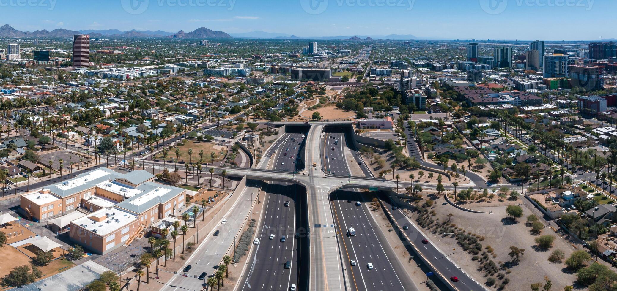 Phoenix city downtown skyline cityscape of Arizona in USA. photo