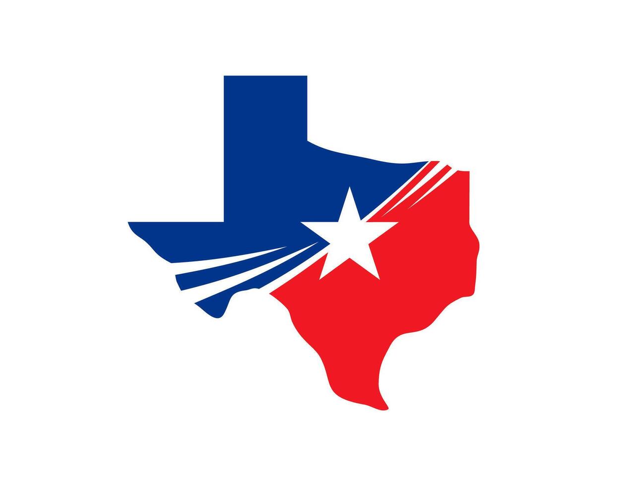 Texas state symbol, map and flag American US star vector