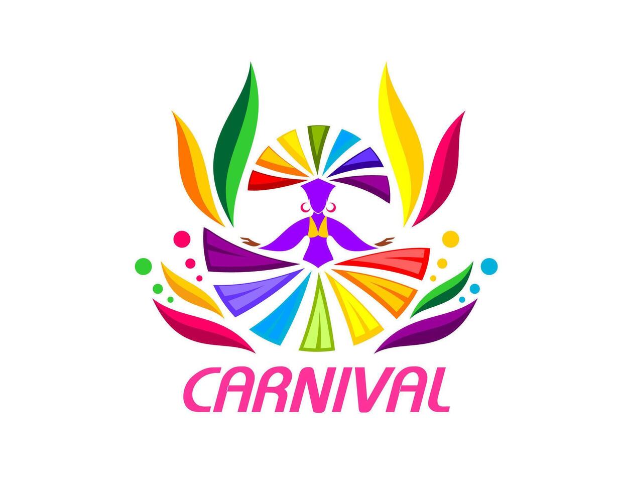 Brazil carnival party icon with samba dancer vector