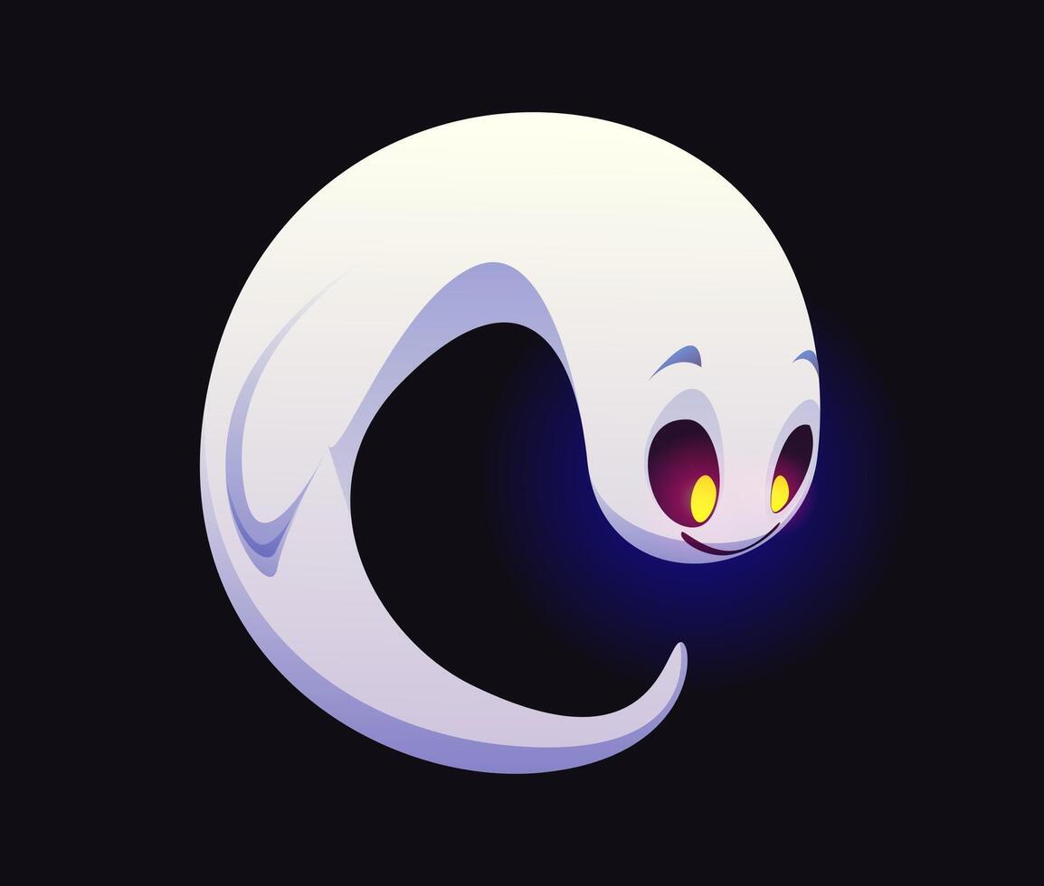 Letter C Halloween ghost font, horror evil type vector