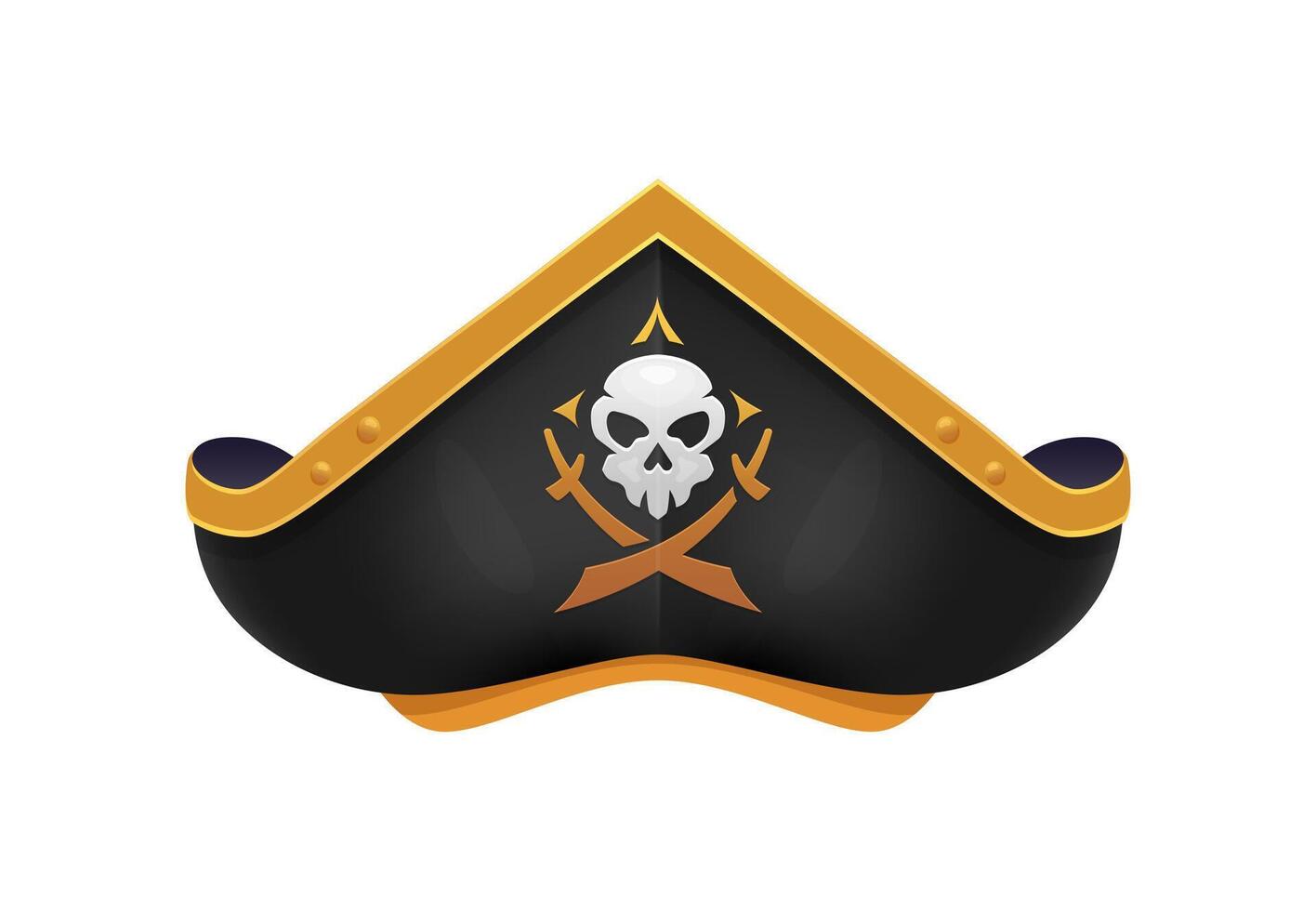 Cartoon pirate tricorn adorned with Jolly Roger vector