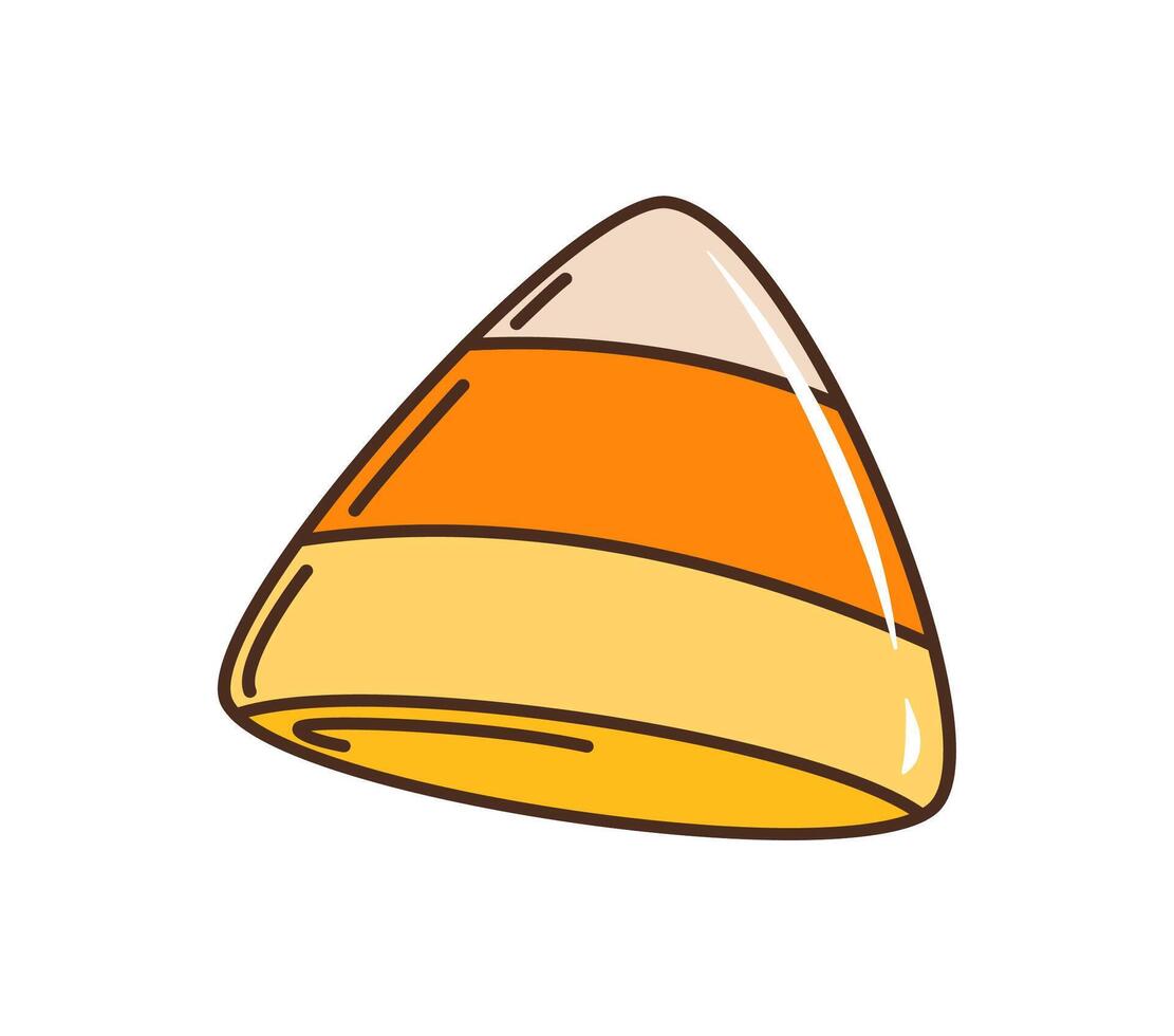 Candy corn cartoon retro Halloween holiday sweets. vector