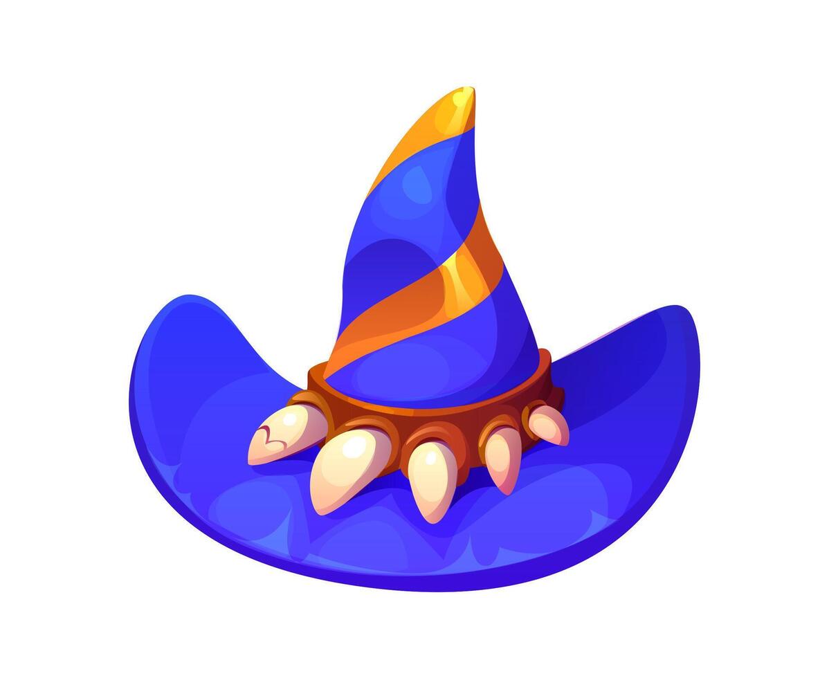 Halloween holiday witch hat with claw-like decor vector