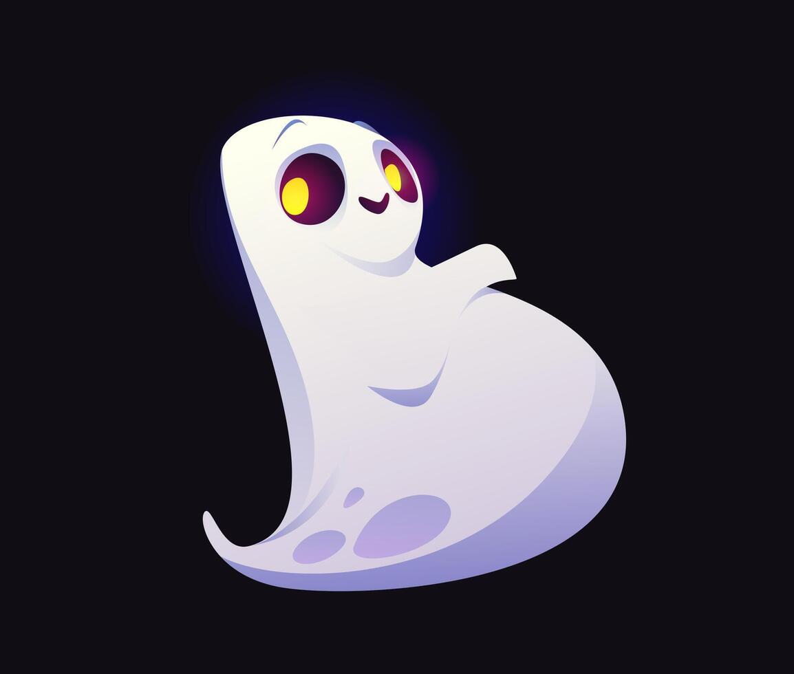 Letter B Halloween ghost font, fat funny spook vector