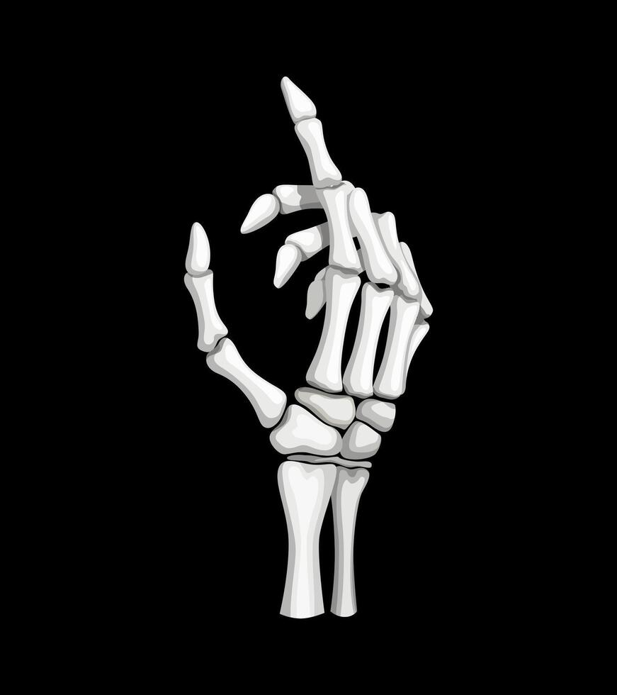 Skeleton hand gesture isolated skeletal arm vector