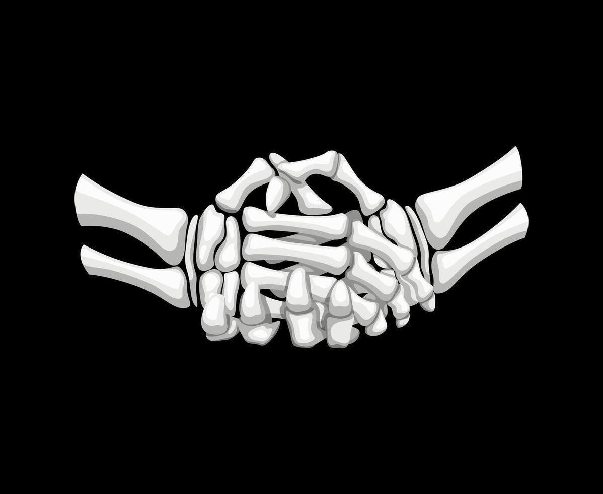 Skeleton handshake isolated friends gesture vector