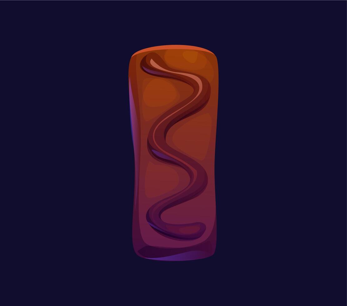 Letter i cartoon chocolate bar, candy alphabet vector