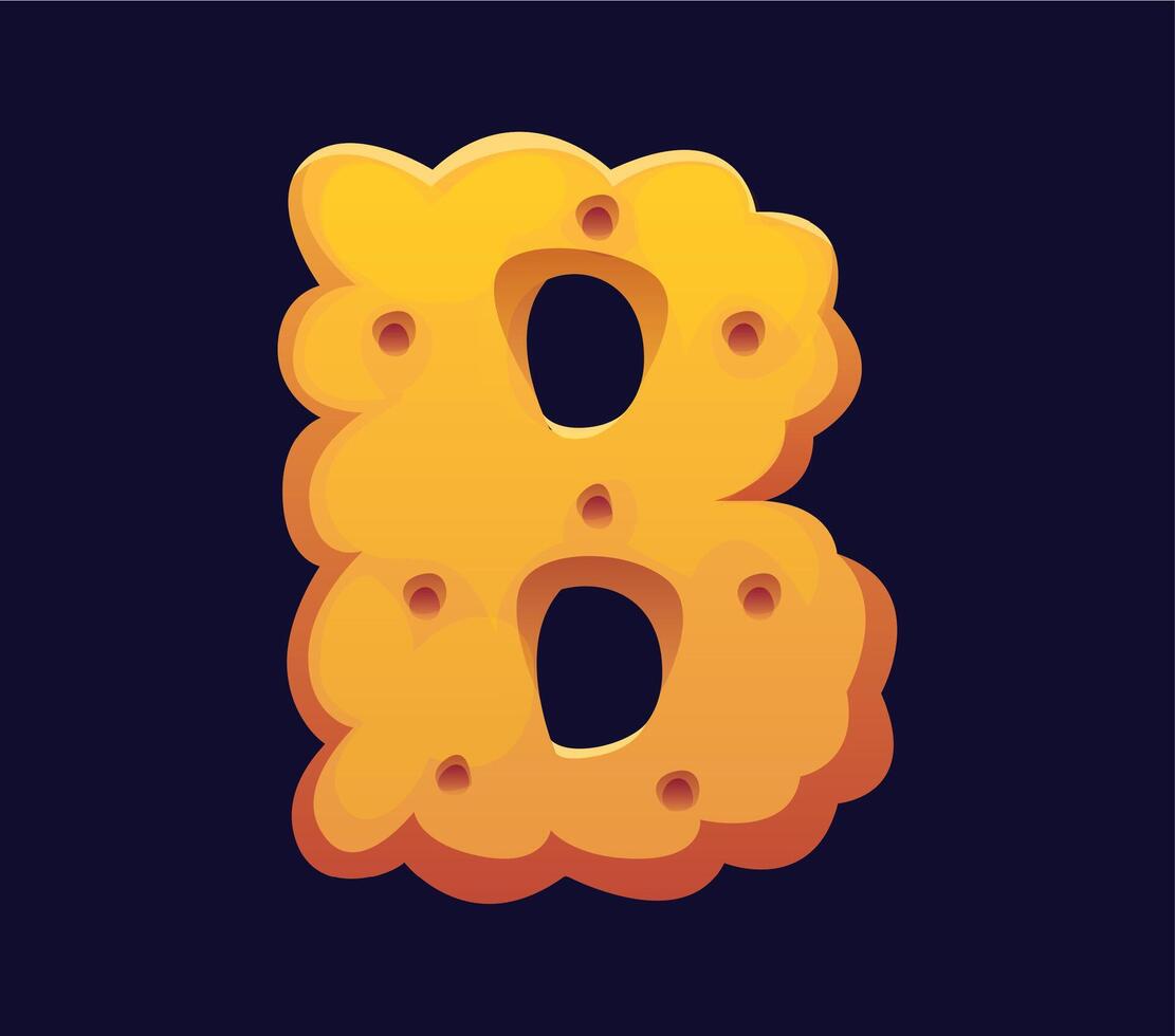 Letter B cartoon cookie confectionery alphabet vector